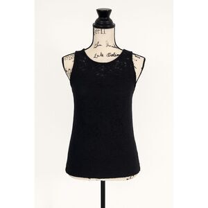 Croft & Barrow Black Lace Tank Top | Size S | Sleeveless Dressy Layering Blouse